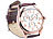 St. Leonhard Herren Mode Armbanduhr roségold mit weißem Zifferblatt & Leder-Armband St. Leonhard Analoge Herren-Armbanduhren mit Lederarmbändern