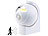 Lunartec Ultrahelle COB-LED-Lampe mit Batteriebetrieb, PIR-Sensor, 120 Lumen Lunartec LED-Batterieleuchten mit Bewegungsmelder