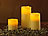 LED Kerzen Set: Lunartec LED-Echtwachskerzen mit Candle-LED & Funk-Fernbedienung, 3er-Set