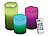 Lunartec Echtwachskerzen mit Farbwechsel-LED & Fernbedienung, 3er-Set Lunartec LED-Echtwachskerzen mit Fernbedienungen und Farbwechseln