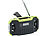 infactory Solar- und Dynamo-Koffer-Radio mit LED-Licht, LED-Display infactory Solar- & Kurbel-Radios