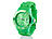St. Leonhard Sportliche Silikon-Quarz-Armbanduhr, Lupen-Mineralglas, peppig-grün St. Leonhard Unisex-Silikon-Armbanduhren