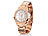 Crell Elegante Quarz-Armbanduhr mit Strass, rotgold Crell Damenuhren