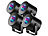 Lunartec 4er-Set mobile Mini-LED-Discolichter mit Batteriebetrieb Lunartec LED-Disco-Lampen mit Farbwechsel (RGB)
