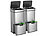 infactory 2er-Set Design-Mülltrenn-System, Sensor, 8 Behälter, Edelstahl, 150 l infactory Mülltrenn-Systeme mit Sensor