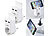 revolt 2er-Set Steckdosen mit Doppel-USB-Netzteil & Smartphone-Ablage, 17W revolt