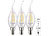 Filament Lampen E14: Luminea 3er-Set LED-Filament-Kerze E14, 4W (ersetzt 40W), 470lm warmweiß, Ba35