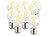 Luminea LED-Filament-Lampen im 9er-Set, G45, E27, 470 lm, 4 W, 6500 K, dimmbar Luminea LED-Filament-Tropfen E27 (tageslichtweiß)