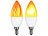 Luminea 4er-Set LED-Lampen mit Flammeneffekt, 3 Beleuchtungs-Modi, E14, 2 W, Luminea LED-Flammen-Lampen (E14)