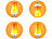 Luminea 4er-Set LED-Lampen mit Flammeneffekt, 3 Beleuchtungs-Modi, E27, 2 W Luminea LED-Flammen-Lampe (E27) mit Beleuchtungs-Modi und Schwerkraftsensor