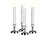 Britesta 4er-Set LED-Stabkerzen mit silbernem Kerzenständer, flackernde Flamme Britesta