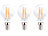 Luminea 3er-Set LED-Filament-Lampen, G45, E14, 470 lm, 4 W, 2700 K, dimmbar, E Luminea LED-Filament-Tropfen E14 (warmweiß)