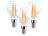 Luminea 3er-Set LED-Filament-Lampen, G45, E14, 470 lm, 4 W, 2700 K, dimmbar, E Luminea LED-Filament-Tropfen E14 (warmweiß)