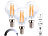 Luminea 9er-Set LED-Filament-Lampen, G45, E14, 470 lm, 4 W, 2700 K, dimmbar Luminea LED-Filament-Tropfen E14 (warmweiß)