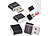PEARL 2er-Set Mini-Cardreader für microSD(HC/XC)-Karten bis 128 GB & USB PEARL