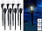 Lunartec 8er-Set Solar-Akku-Gartenfackeln, LED in Flammen-Optik, Lunartec Solar-LED-Gartenfackeln mit realistischem Flackern