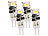 Luminea Stiftsockellampe mit 8 SMD-LEDs, G4, warmweiß, 52 lm, 4er-Set Luminea LED-Stifte G4 (warmweiß)