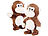 Playtastic 2er-Set sprechende Plüsch-Affen mit Mikrofon, sprechen nach, 22 cm Playtastic