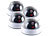 VisorTech 4er-Set Dome-Überwachungskamera-Attrappen, durchsichtiger Kuppel, LED VisorTech Kamera-Attrappen