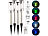 Lunartec 4er-Set Solar-RGB-LED-Wegeleuchten, Lichtsensor, Fernbedienung, IP44 Lunartec Bunte Solar-LED-Wegeleuchten mit Lichtsensoren