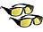 PEARL 2er-Set Überzieh-Nachtsichtbrillen "Night Vision" für Brillenträger PEARL Kontrastverstärkende Überzieh-Nachtsichtbrillen