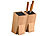 TokioKitchenWare 2er-Set Universal-Messerblöcke aus Holz mit Borsteneinsatz TokioKitchenWare