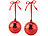 Callstel 2er-Set Christbaumkugel-Lautsprecher mit Bluetooth, rot Callstel Bluetooth Lautsprecher Weihnachtskugeln mit Freisprecher