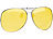 PEARL Nachtsicht-Brillenclip im Pilotenbrillen-Design, polarisiert, UV400 PEARL Nachtsicht-Brillen-Clips für Brillenträger