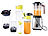 Rosenstein & Söhne 2in1-Vakuum-Mixer mit 3 Stufen, Mahlbecher und 2 Trinkflaschen Rosenstein & Söhne Vakuum-Mixer & Smoothie-Maker