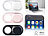 Somikon 6er-Set Webcam-Aluminium-Abdeckung für Laptops & Co., selbstklebend Somikon Webcam-Abdeckungen für Laptops, iMacs & MacBooks