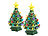 infactory 2 Deko-Weihnachtsbäume aus Keramik mit LED-Beleuchtung, Timer, 19 cm infactory Deko-Weihnachtsbäume mit LED-Beleuchtung