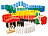 Playtastic Domino-Set mit 480 farbigen Holzsteinen und 11 Streckenbau-Elementen Playtastic Holz Domino Rallye