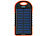 PEARL Solar-Powerbank mit Taschenlampe, 3.000 mAh, 2x USB, 1 A, IPX4 PEARL USB-Solar-Powerbanks mit LED-Taschenlampe