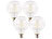 Luminea 4er-Set LED-Filament-Birnen, E27, E, 6 W, 806 lm, 345° Luminea LED-Filament-Globen E27 (tageslichtweiß)