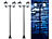 Royal Gardineer 2er-Set Solar-LED-Gartenlaterne, 2 flammig, PIR- & Dämmerungssensor Royal Gardineer Solar-Wegeleuchten im Straßenlaternen-Design mit Dämmerungs- und PIR-Sensor