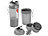 PEARL sports 3er-Set Fitness-Drink-Shaker mit 2 Pulverkammern & Mischball, je 500ml PEARL sports Fitness-Drink-Shaker