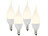 Luminea Geschwungene LED-Kerzenlampe, 3W, Ba35, E14, warmweiß, 4er-Set Luminea LED-Kerzen E14 (warmweiß)