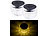 Lunartec 2er-Set Solar-LED-Windlichter "Liora", Glas, Lichtmuster, IP44, Ø 8 cm Lunartec Solar-Windlichter