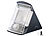 Luminea LED Solar-Wandleuchte, 2x LED, IP44, PIR-Sensor, schwarz Luminea LED-Solar-Außenlampen mit PIR-Sensoren (tageslichtweiß)