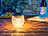Lunartec Solar-LED-Windlicht aus Glas, mit tollem Lichtmuster, IP44, Ø 10 cm Lunartec