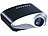 SceneLights Mini-LED-Beamer LB-3500.mini mit Media-Player und 60 Lumen SceneLights Kompakt LED Beamer