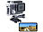 Somikon 4K-Action-Cam für UHD-Videos, 2 Displays, WLAN, 16MP-Sony-Sensor IP68 Somikon Wasserdichte UHD-Action-Cams mit Webcam-Funktion