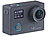 Somikon 4K-Action-Cam für UHD-Videos, 2 Displays, WLAN, 16MP-Sony-Sensor IP68 Somikon Wasserdichte UHD-Action-Cams mit Webcam-Funktion