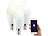 Luminea 3er-Set WLAN-LED-Lampen mit Sprachsteuerung, E14, CCT, F Luminea