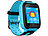 TrackerID Kinder-Smartwatch mit Telefon, Chat- und SOS-Funktion, blau TrackerID Kinder-Smartwatches mit GSM- & LBS-Tracking