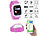 TrackerID Kinder-Smartwatch, Telefon, GPS-, GSM-, WiFi-Tracking, SOS-Taste, rosa TrackerID Kinder-Smartwatches mit Tracking per GPS & GSM/LBS