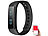 newgen medicals Fitness-Armband m. Bluetooth, Benachrichtigung, Pulsmesser, OLED, IP67 newgen medicals Fitness-Armbänder mit Herzfrequenz-Messung und Nachrichtenanzeige