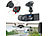 NavGear Full-HD-Dashcam mit 2 Kameras für 360°-Panorama-Sicht, G-Sensor NavGear 360°-Dashcams mit 2 Objektiven und G-Sensor