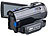 Somikon 4K-UHD-Camcorder mit Panasonic-Sensor, WLAN, App, HD mit 120 B/Sek. Somikon 4K-UHD-Camcorder mit Touch-Screen und App-Steuerung