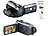 Somikon 4K-UHD-Camcorder mit Panasonic-Sensor, WLAN, App, HD mit 120 B/Sek. Somikon 4K-UHD-Camcorder mit Touch-Screen und App-Steuerung
